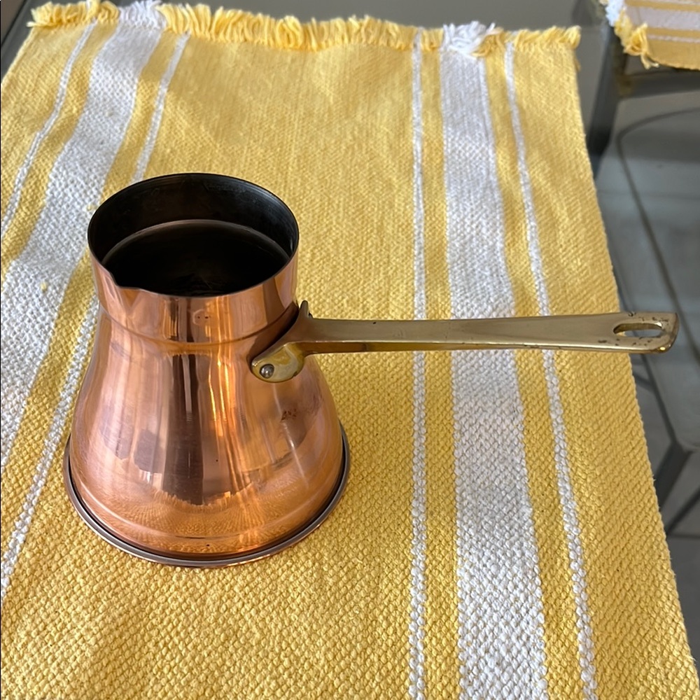 Copper Coffee Pot with Brass Handle